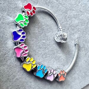 Rainbow Puppy Paw‎ Charm BUNDLE fits PANDORA